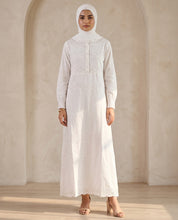 Floral Schiffli Half-Button Abaya