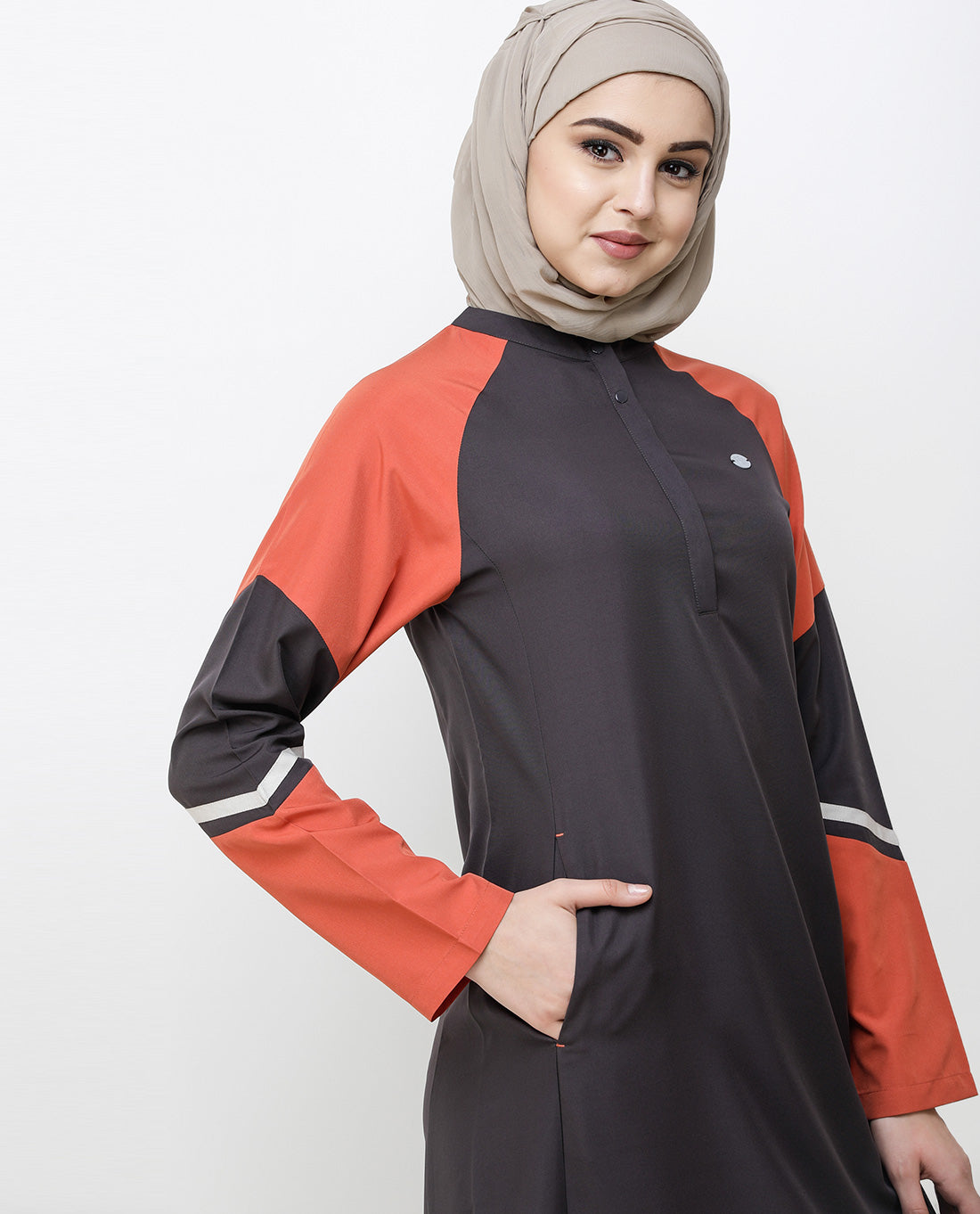 Shale Grey Angular Cut Jilbab