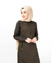 Military Green Geo Print Abaya