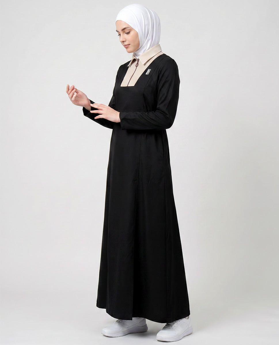 Modern Muse Box Pleat Jilbab - Black