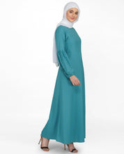 Pearl Embellished Brittany Blue Puffed Sleeve Abaya