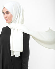 Bright White Poly Georgette Scarf