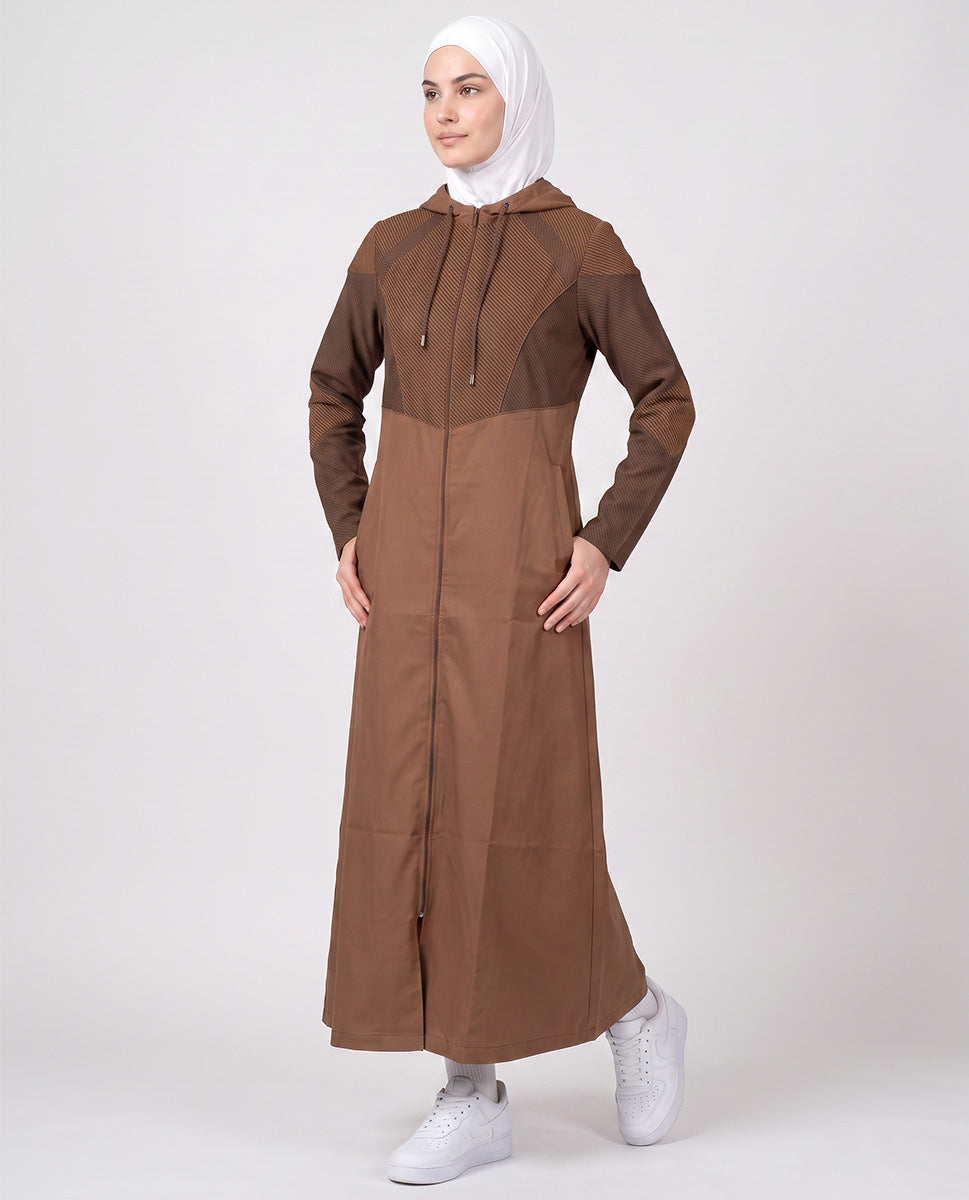Dual Brown Detachable Hood Jilbab