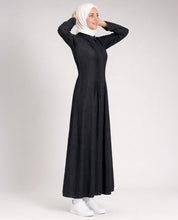 Signature Style Black Denim Shirt Abaya