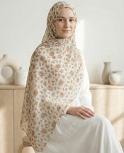 Ivory Bloom – Printed Georgette Hijab