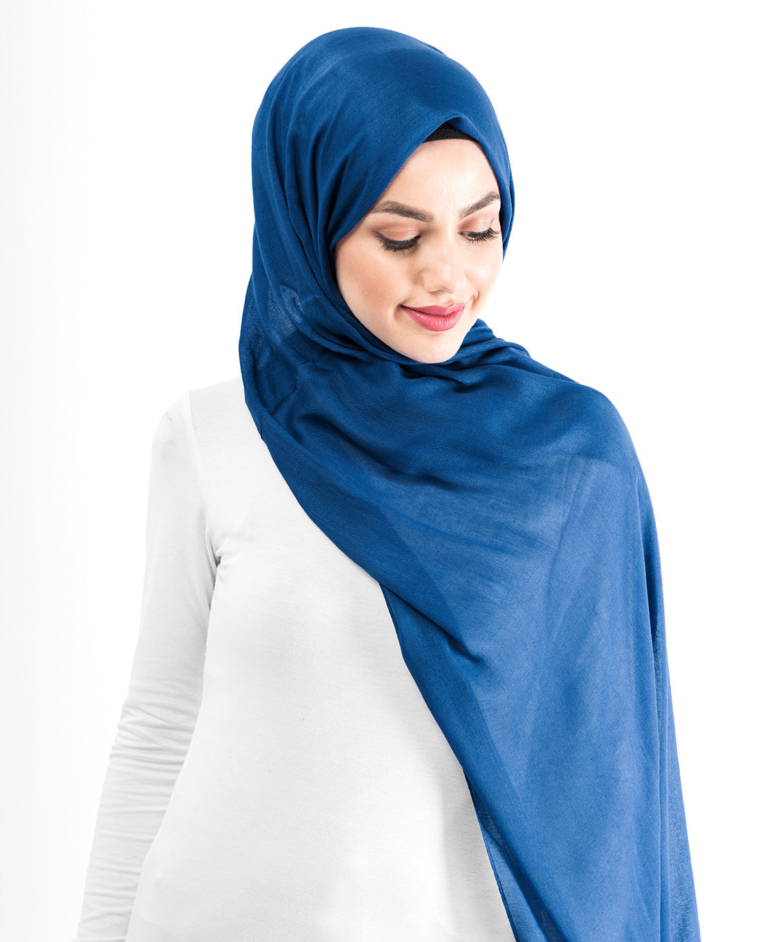 Classic Blue Cotton Voile Scarf