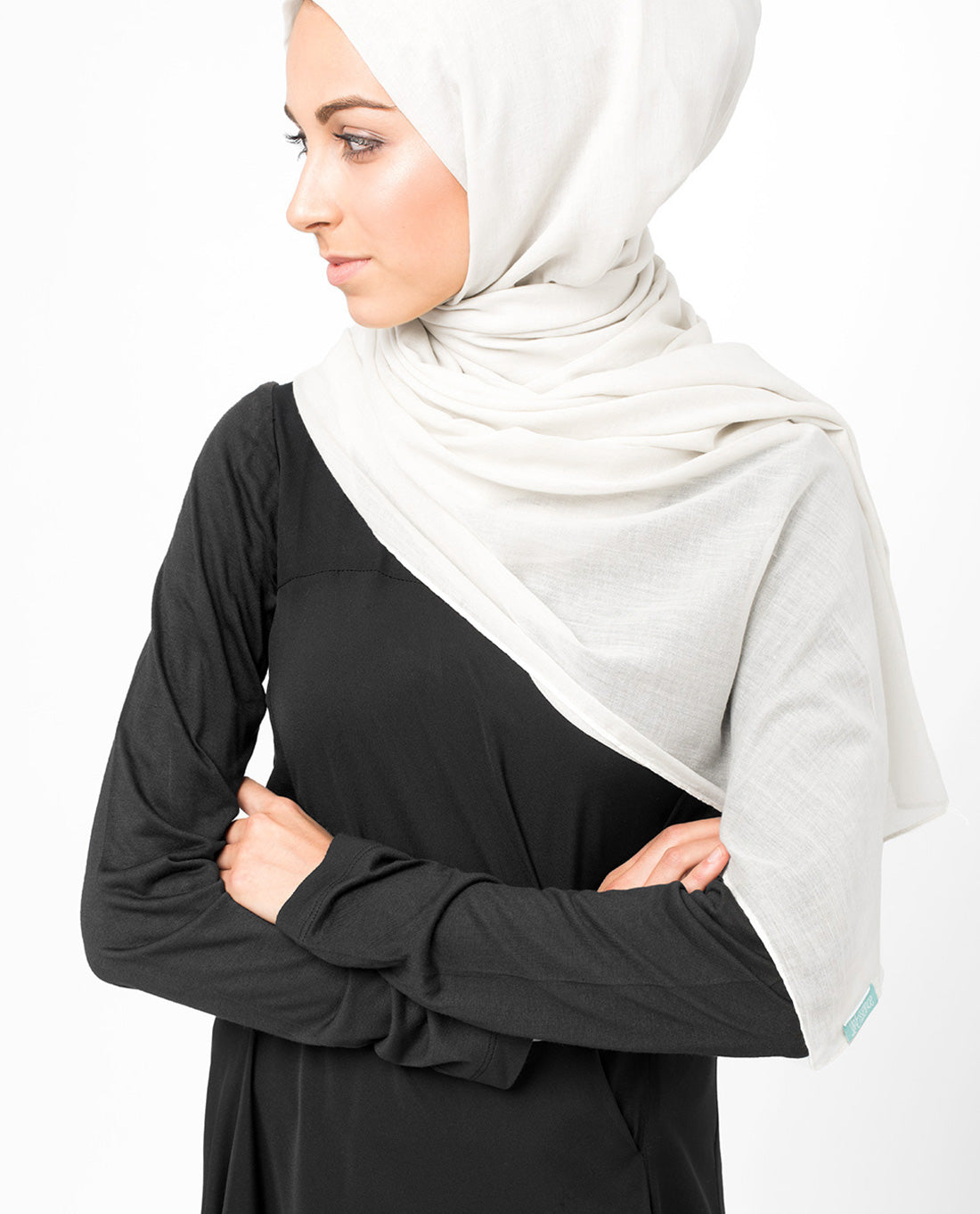 Bright White Cotton Voile Scarf