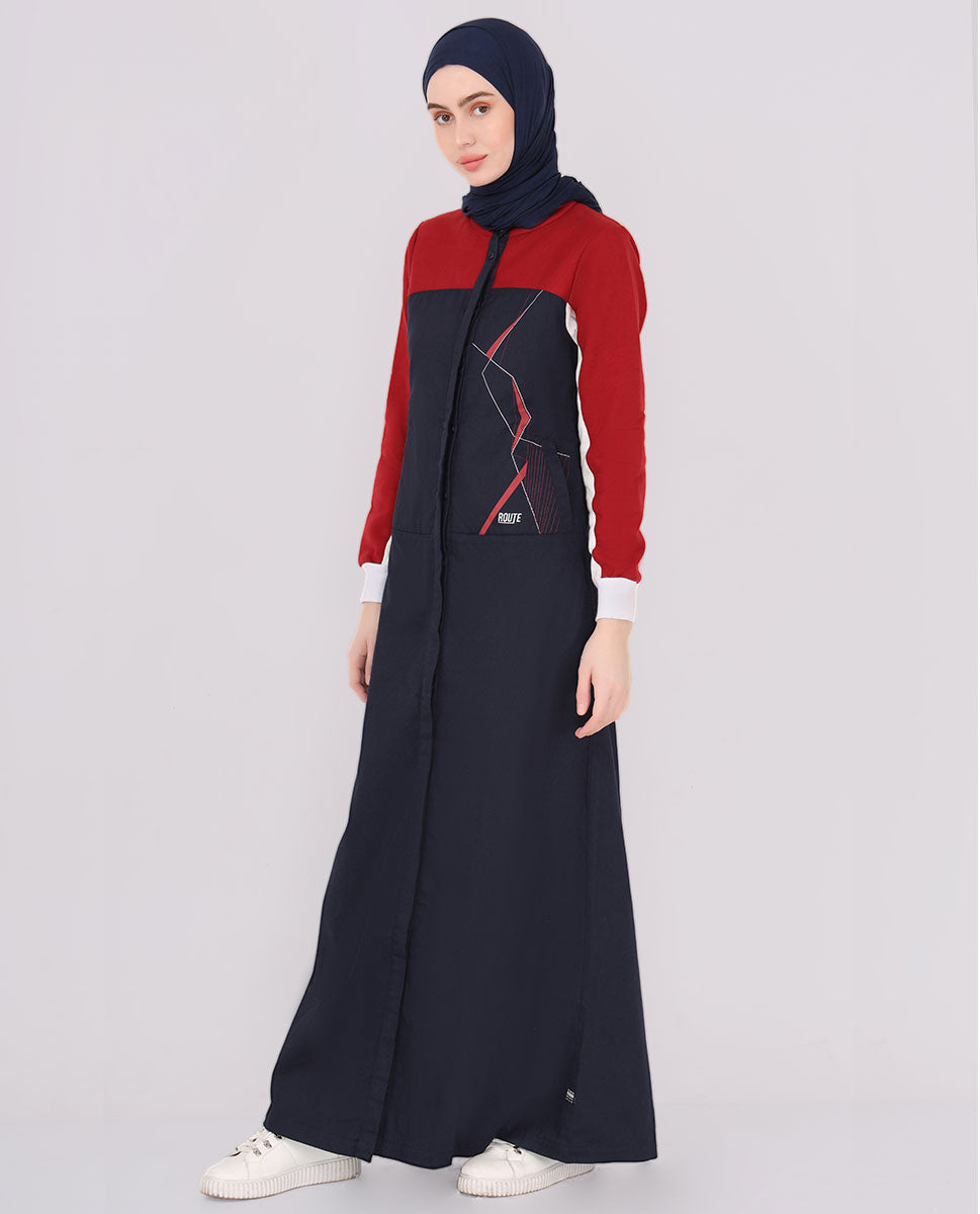 Navy Quilted Winter Jilbab