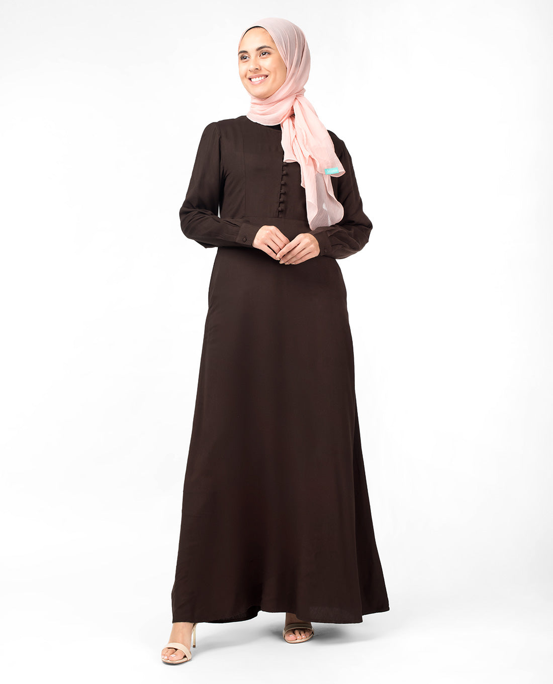 Slim Cocoa Maxi Dress Abaya