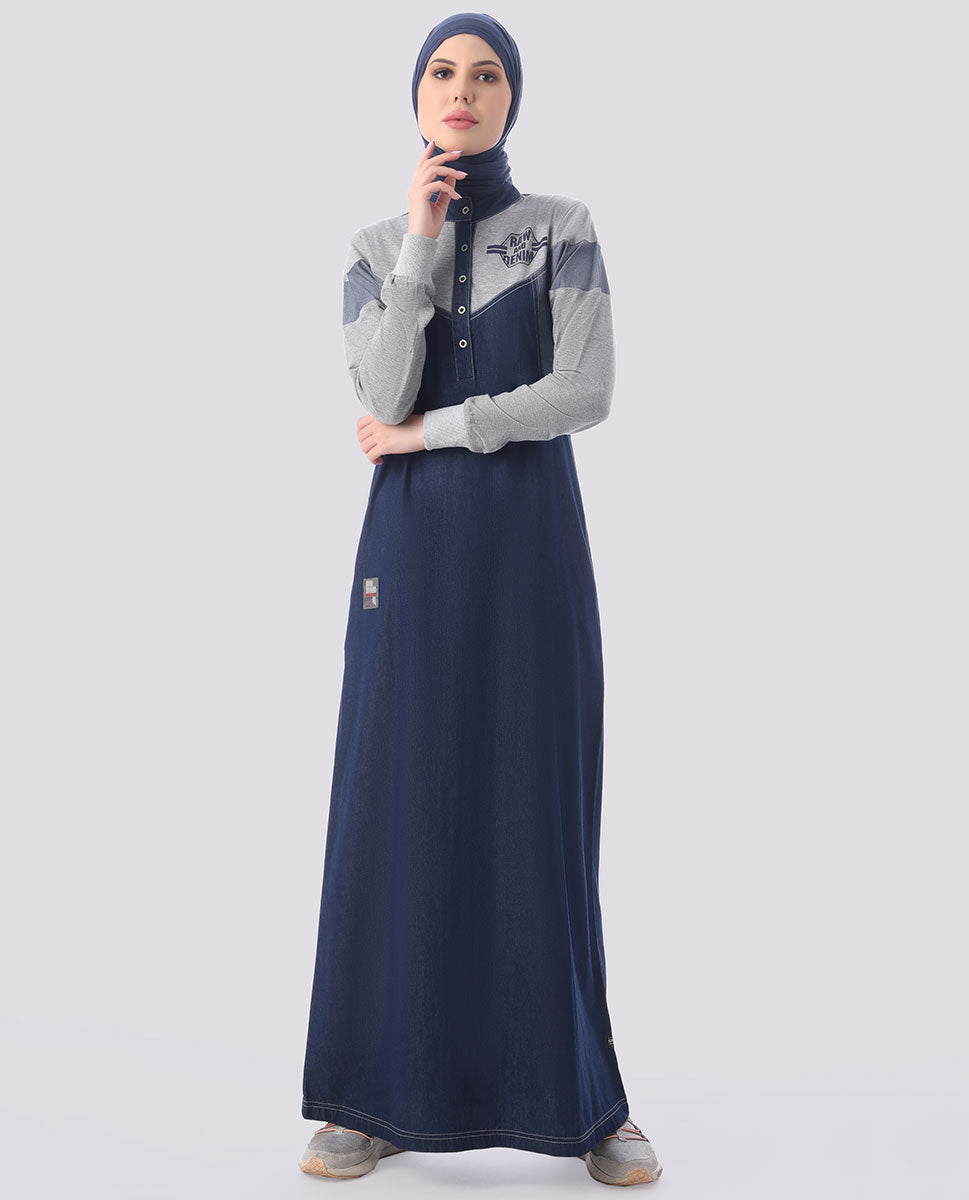 Dressy Denim Front Opening Jilbab