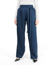 Blue Inverted Double Pleat Trouser