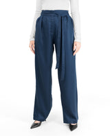 Blue Inverted Double Pleat Trouser