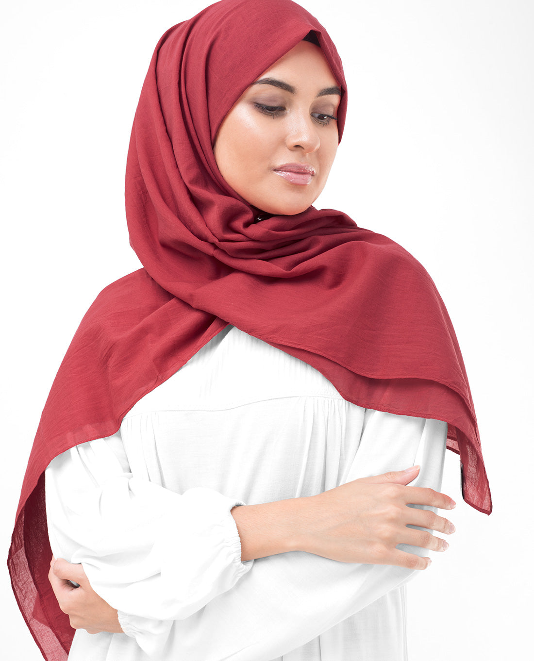 Lollipop Red Cotton Voile Scarf