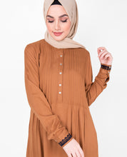 Sudan Brown Pin Tuck Midi