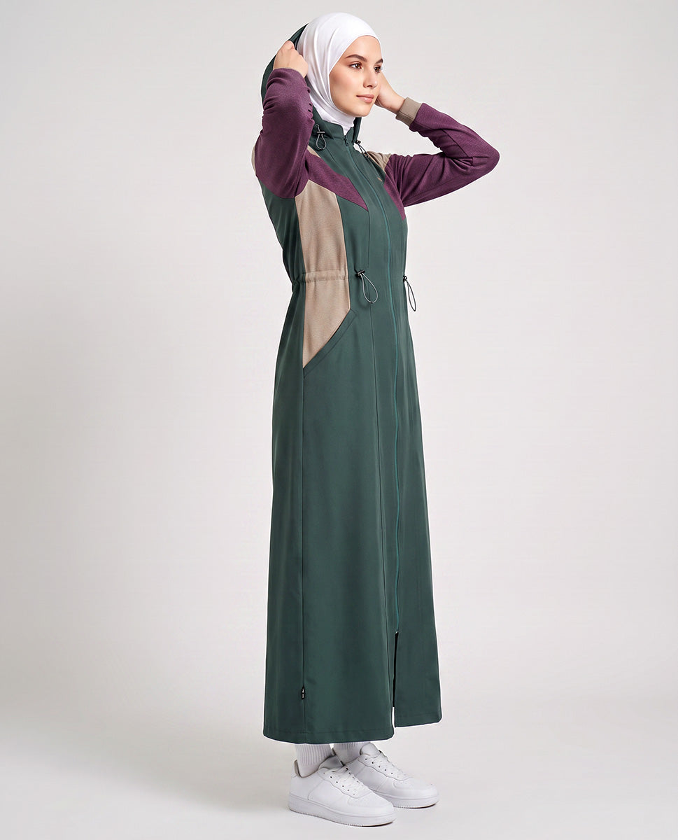 Olive Trail Detachable Hood Jilbab
