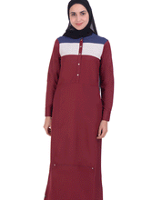 Red Casual Colour Block Jilbab