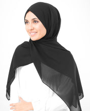 Jet Black Poly Georgette Scarf