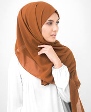 Glazed Ginger Brown Poly Georgette Scarf