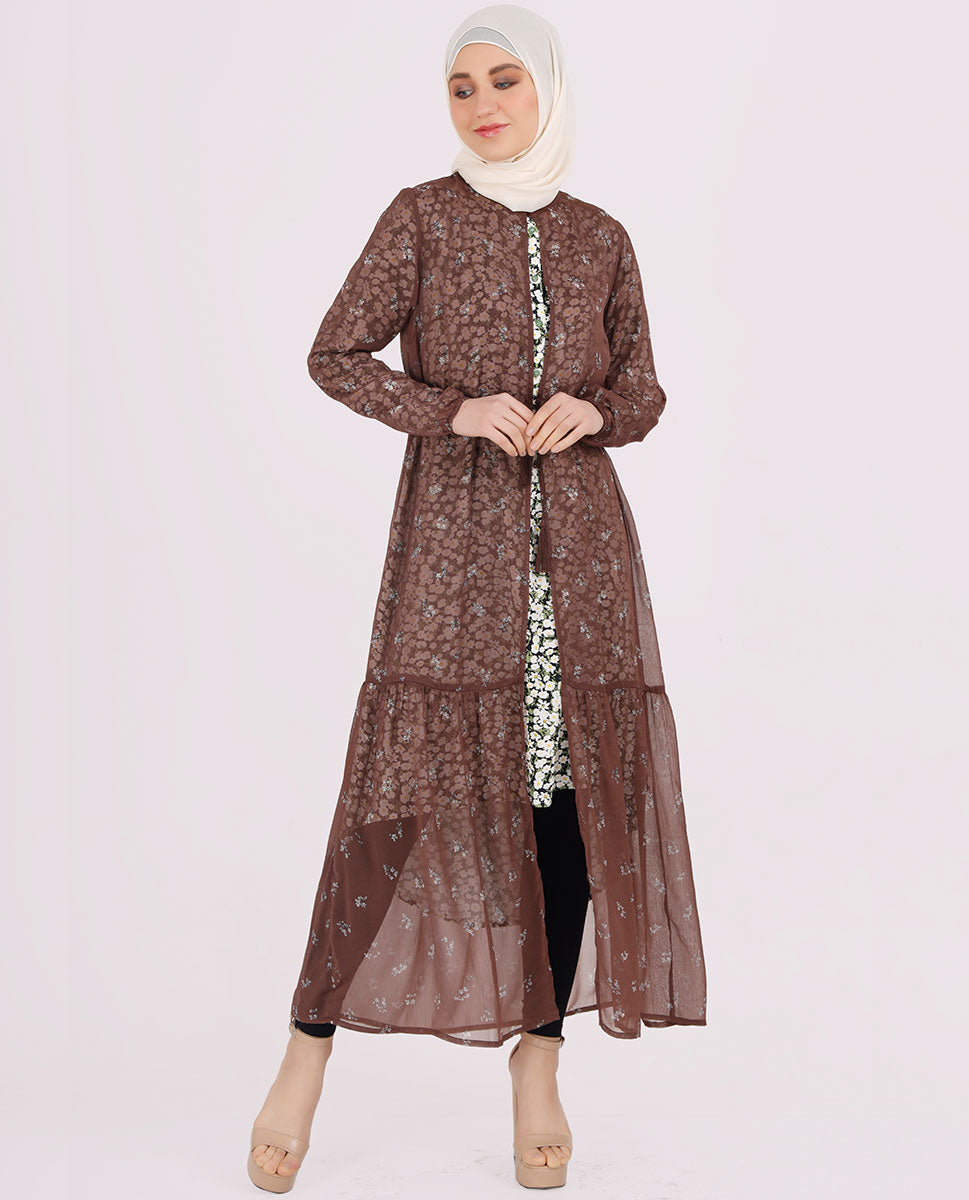 Round Collar Brown Summer Outerwear