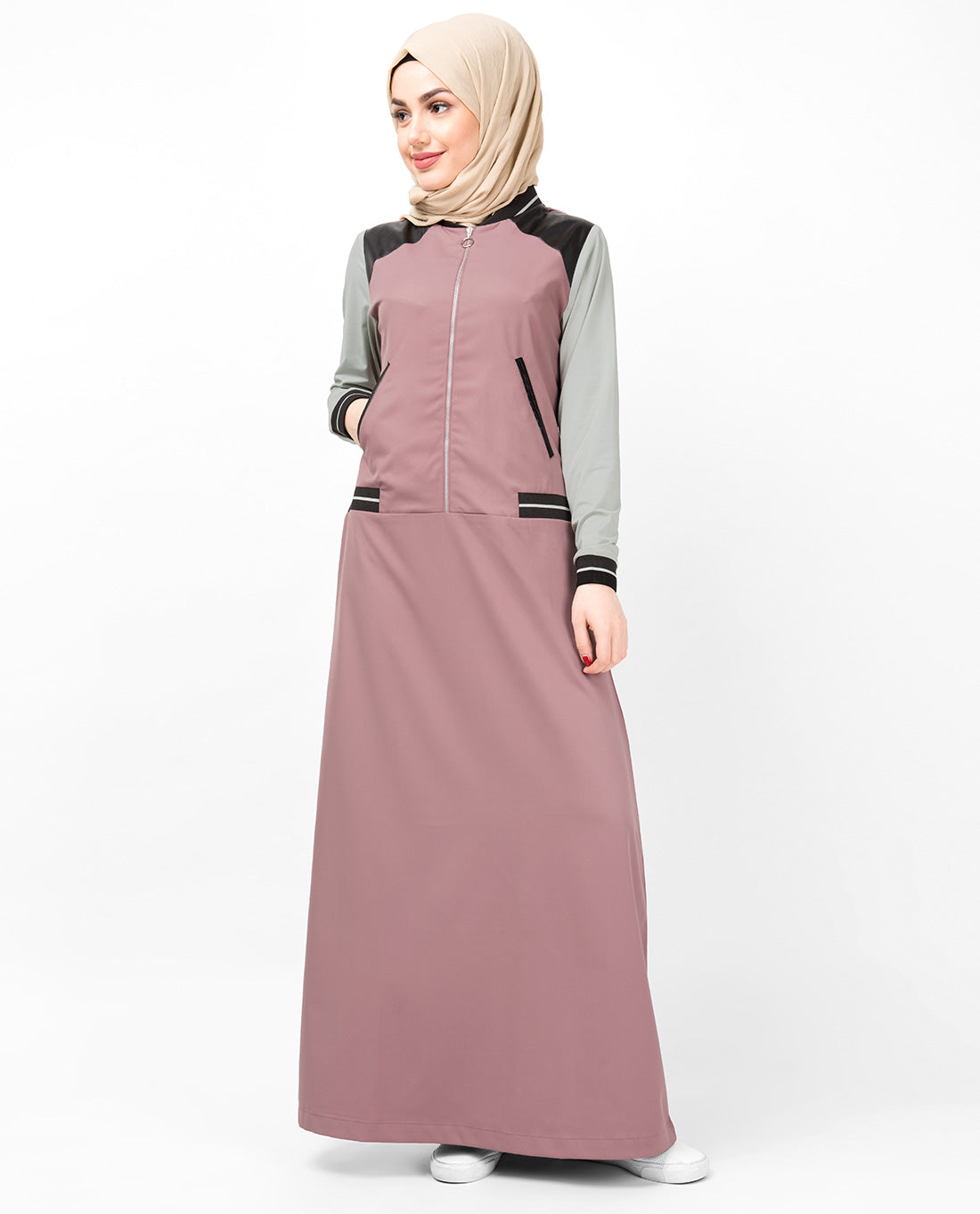 Nostalgia Rose Tipping Rib Abaya