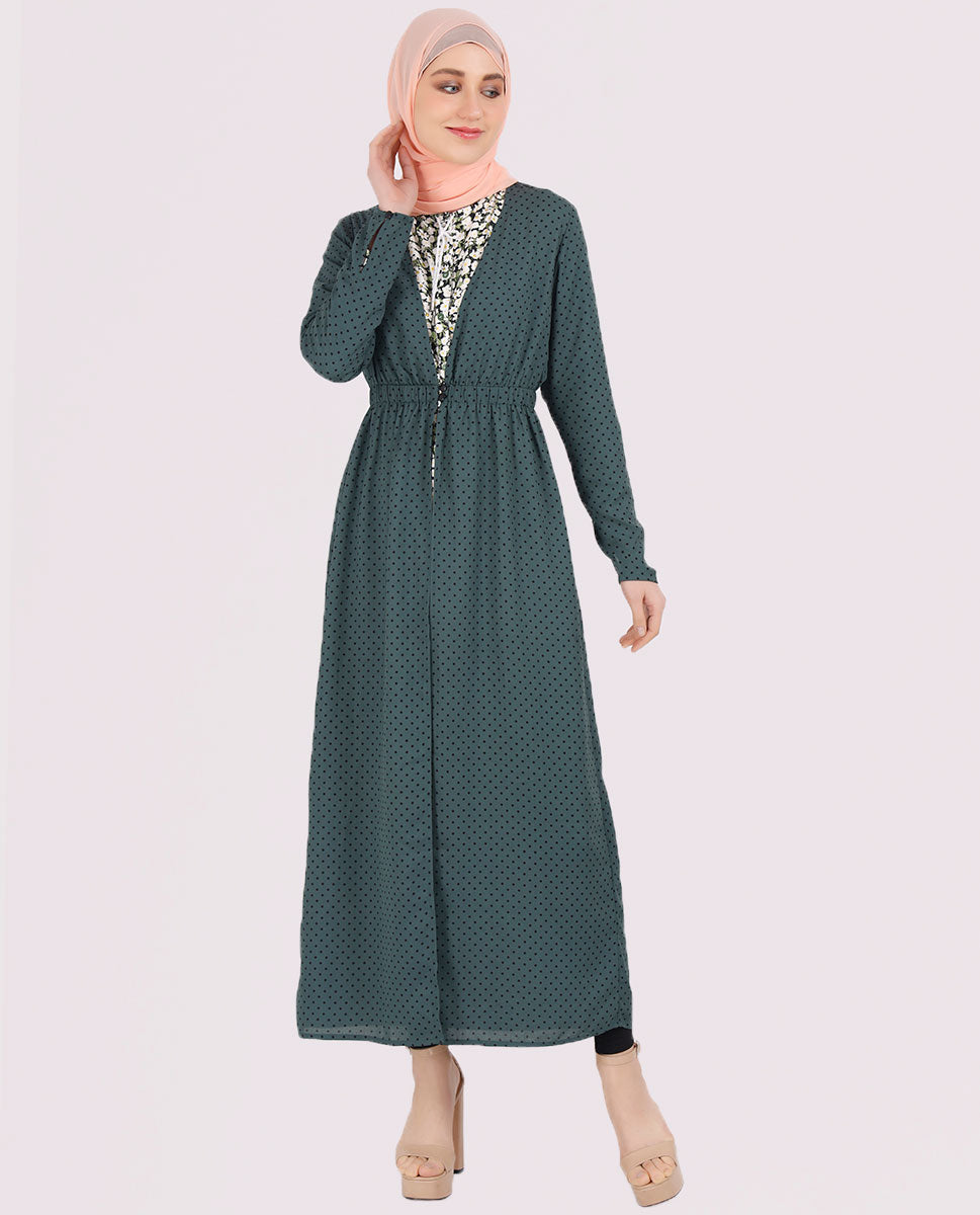 Round Collar Green Summer Outerwear