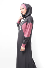 Grey & Pink Classic Route Hooded Abaya