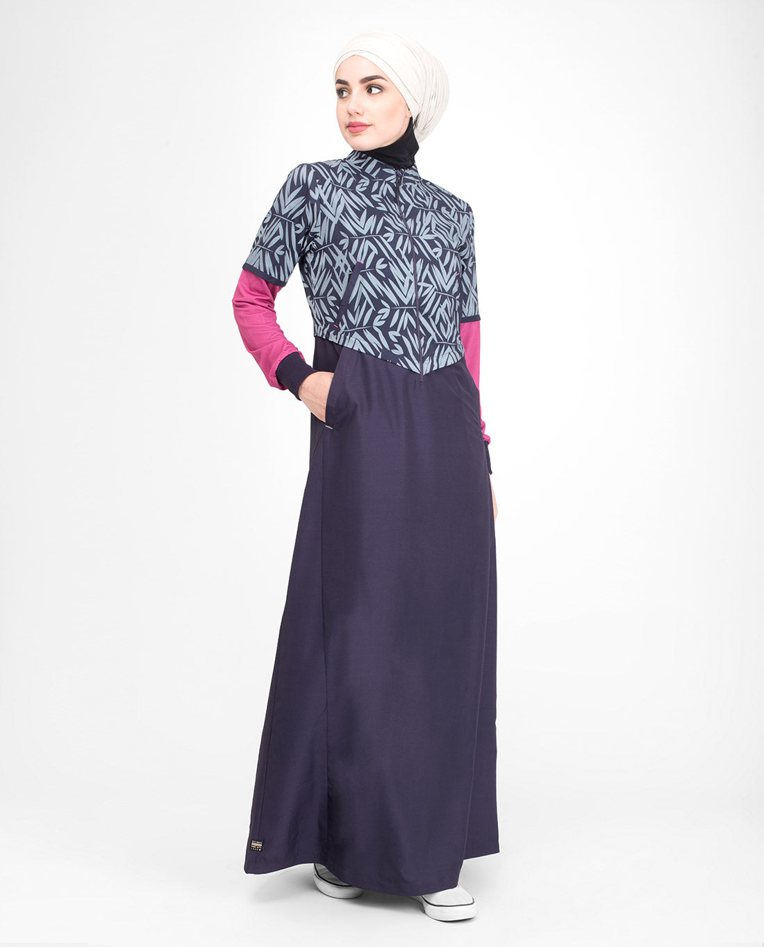 Contemporary Leaf Print Jilbab