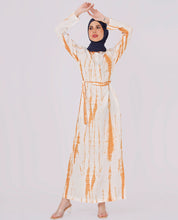 Brown And White Tie And Dye Printed Jilbab