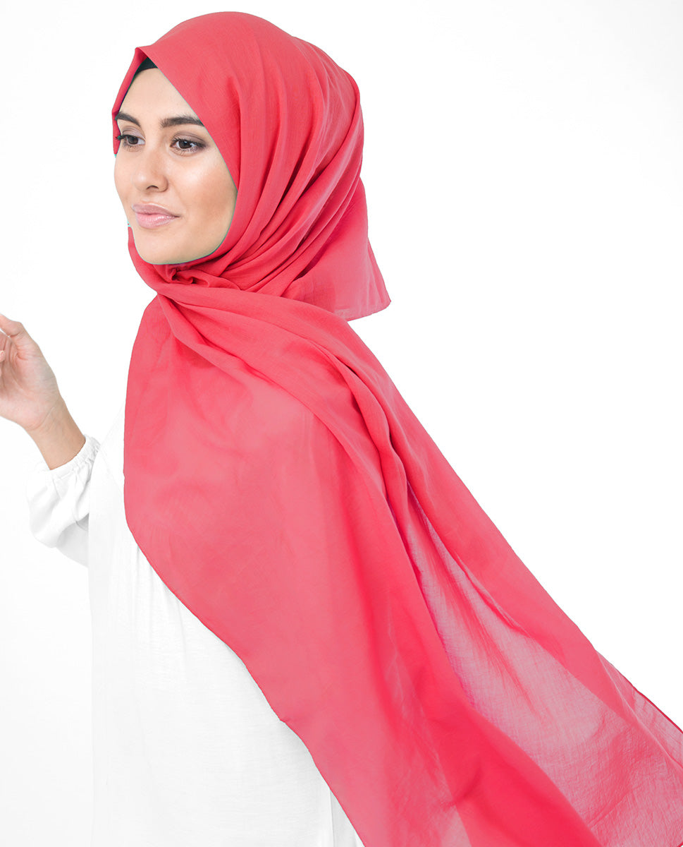 Paradise Pink Cotton Voile Scarf