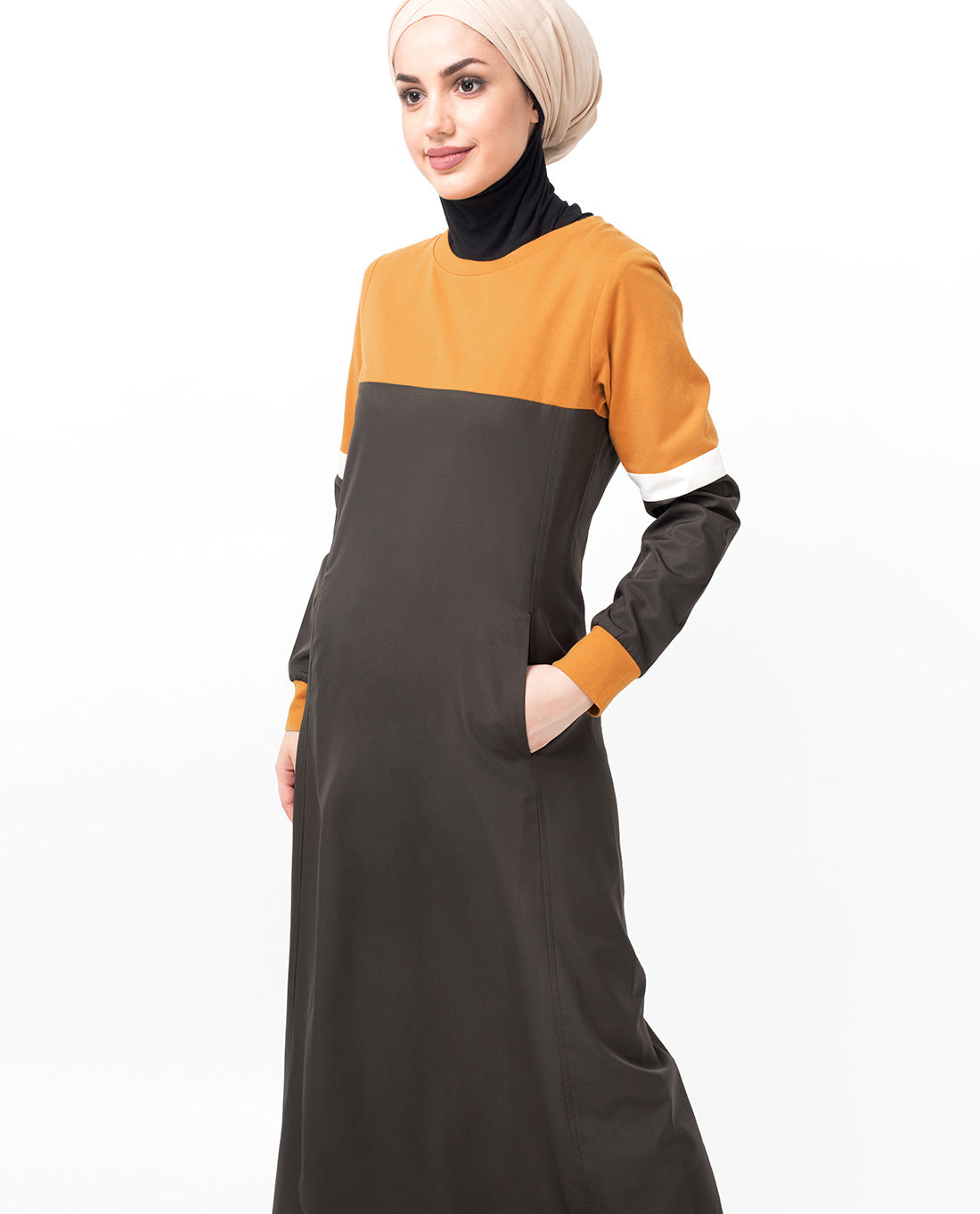 Sunflower Dropped Shoulder Abaya