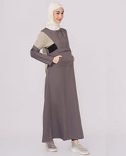 Fossil Grey Kangaroo Pocket Jilbab