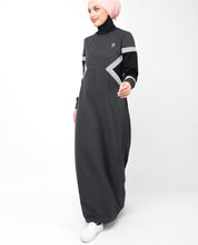 Grey Contrast Arrow Panel Jilbab