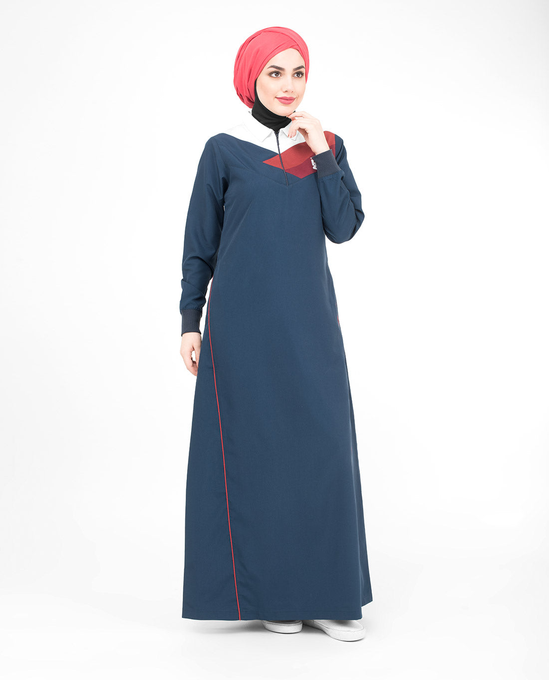 Classic Blue Zip Collared Jilbab