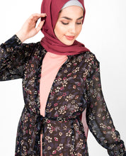 Navy Floral Front Open Outerwear