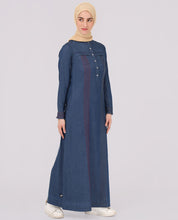 Navy Blue Contrast Stitch Jilbab