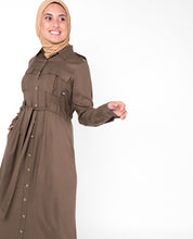 Teak Brown Full Front Open Jilbab