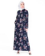 Floral Self Tie Belt Abaya