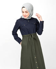 Flared Contrast Skirt Look Abaya