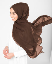 Chestnut Brown Poly Chiffon Scarf