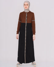 Brown Winter Colour Block Jilbab