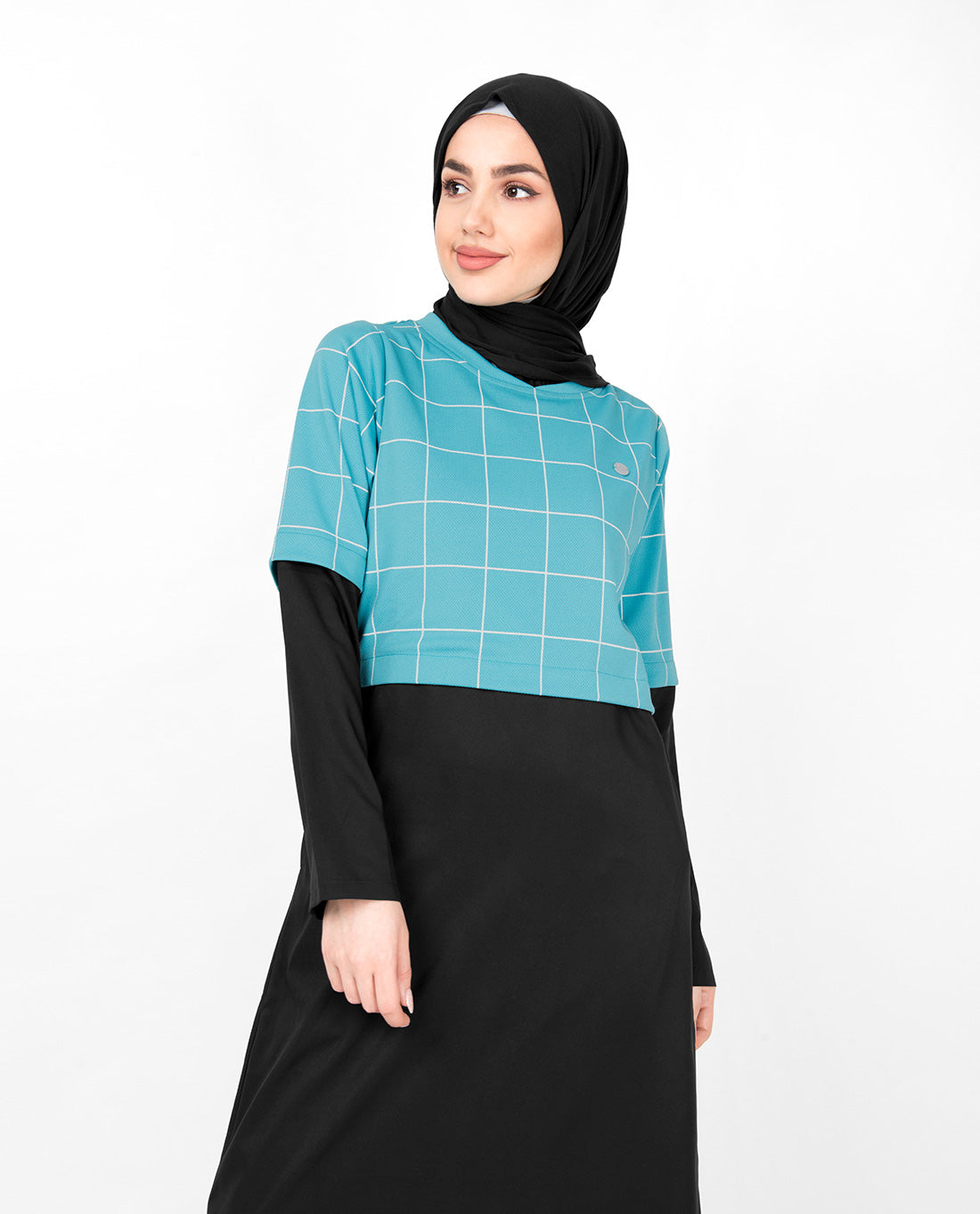 Blue Checkered Jilbab