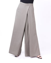 Overlap Wide Leg Steel Grey Trouser