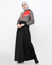 Black And Grey Kangaroo Pocket Jilbab