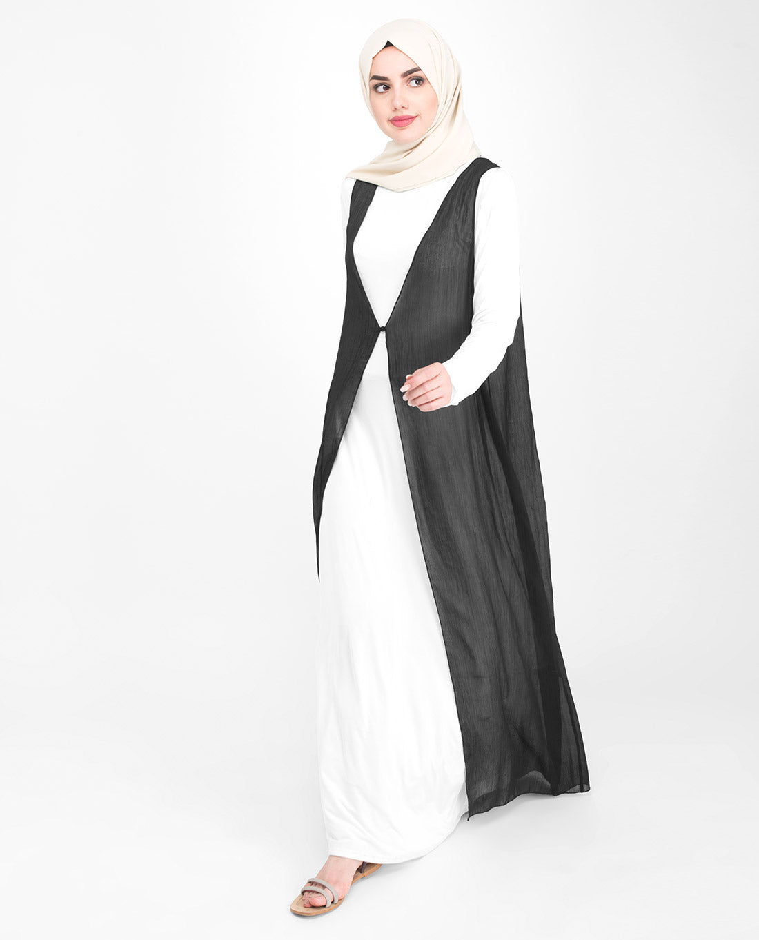 Long Chiffon Sleeveless Outerwear