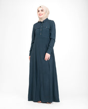 Navy Pleated Flare Jilbab