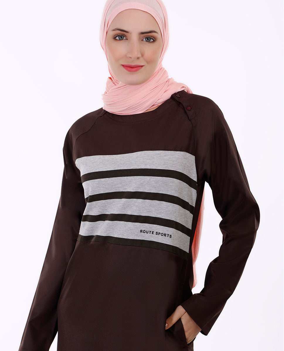Contrast Jersey Striper Jilbab