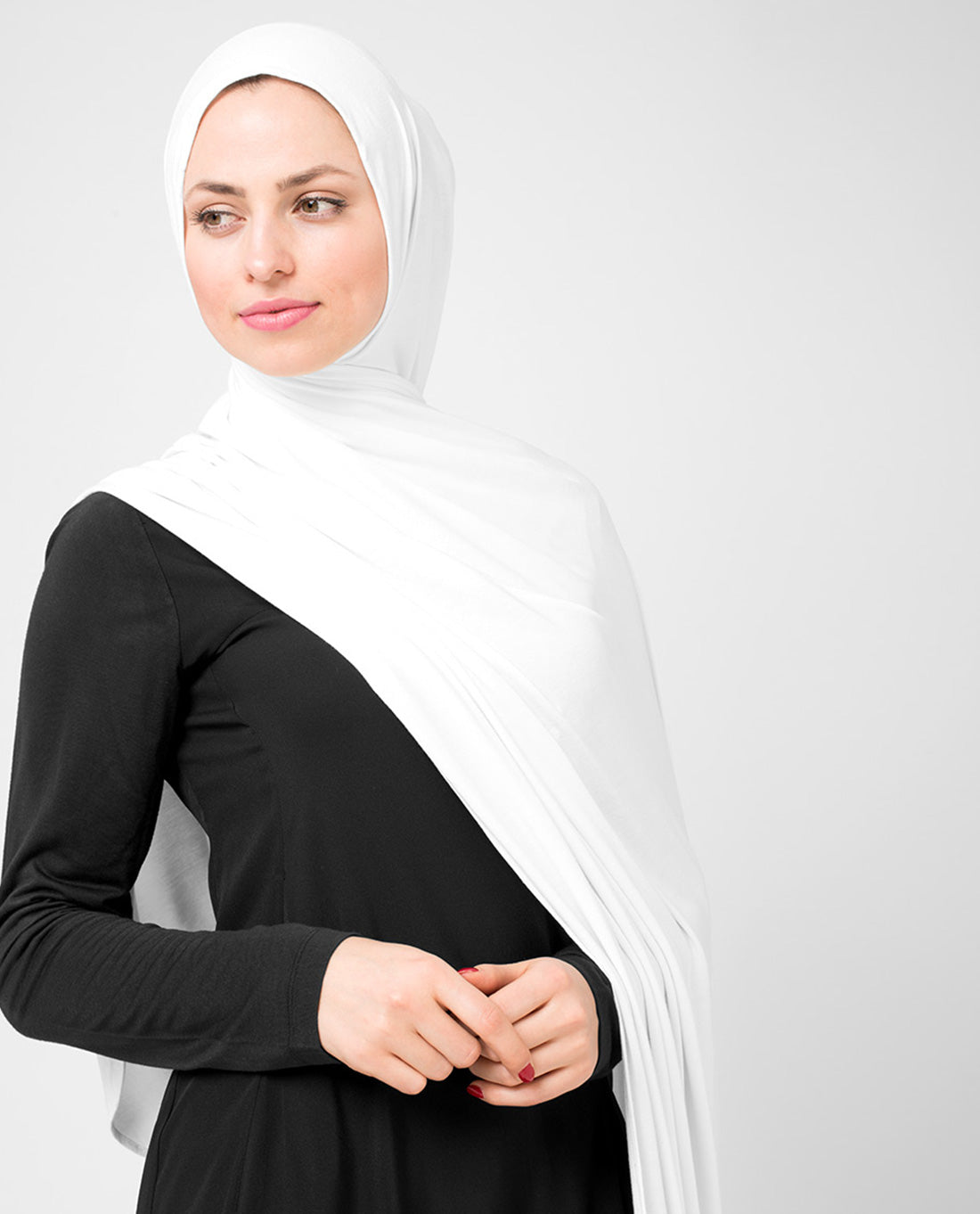 Bright White Viscose Jersey Scarf