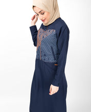 Insignia Blue Geometric Print Jilbab