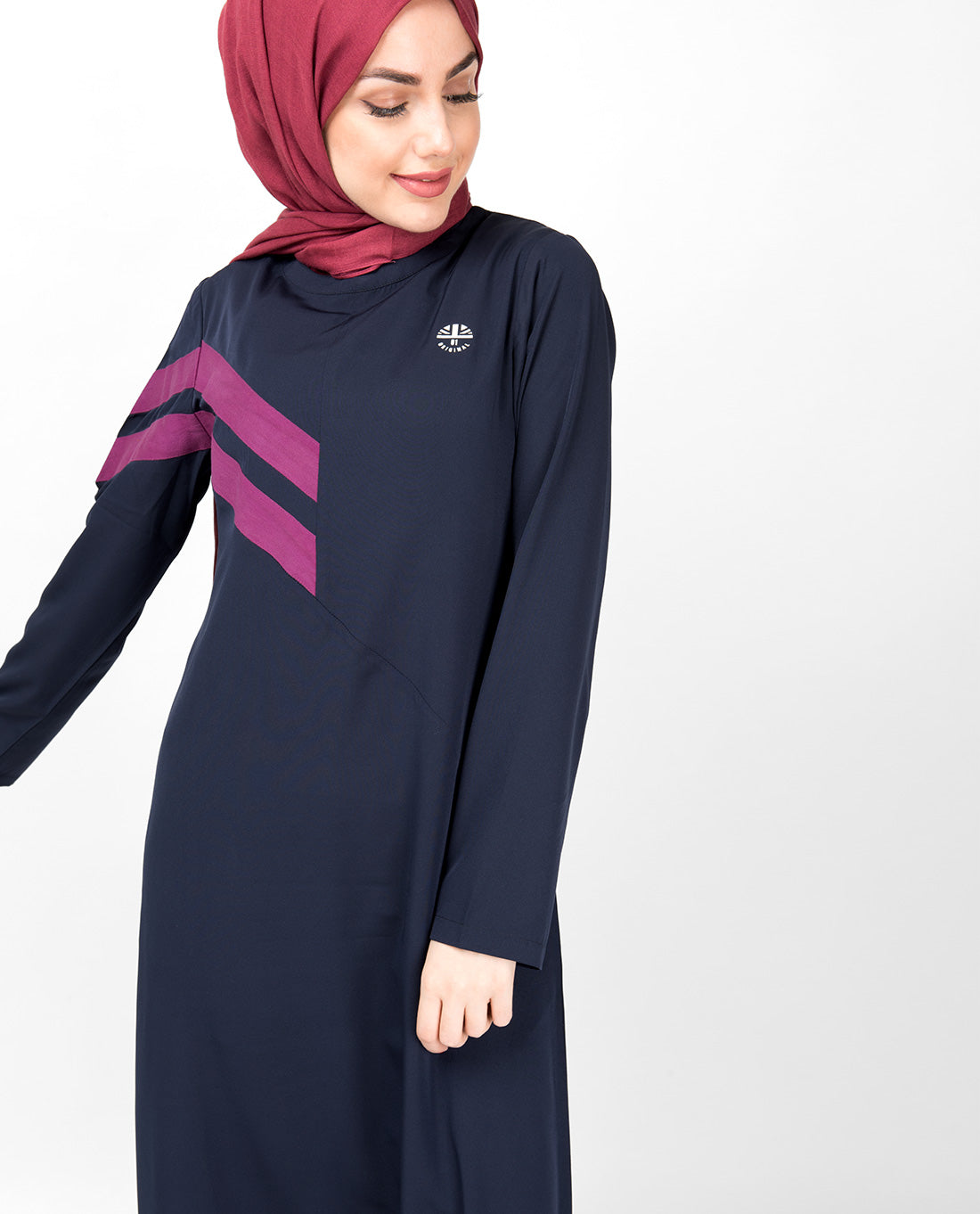 Double Stripe Navy Casual Jilbab