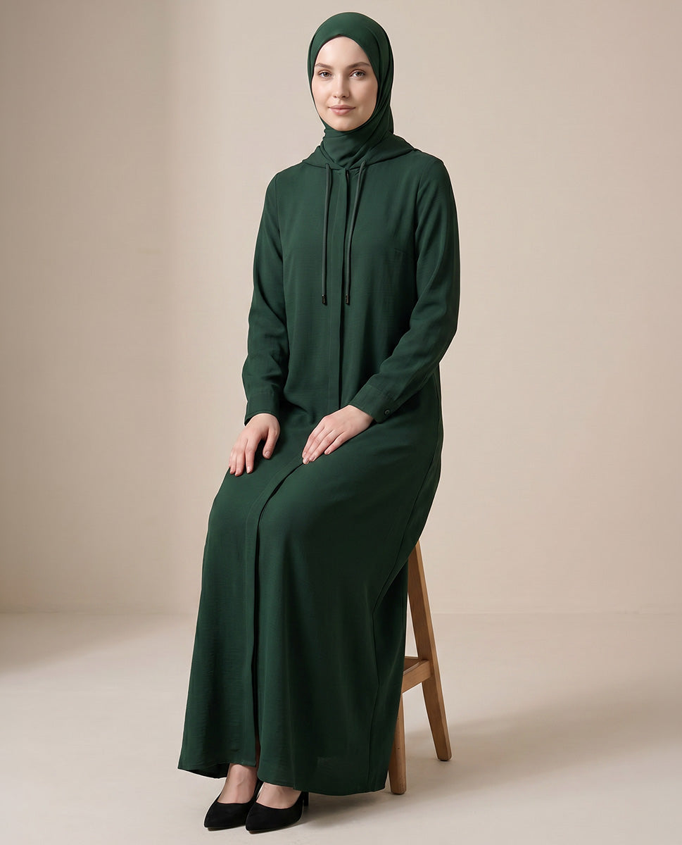 Bottle Green Urban Hooded Abaya